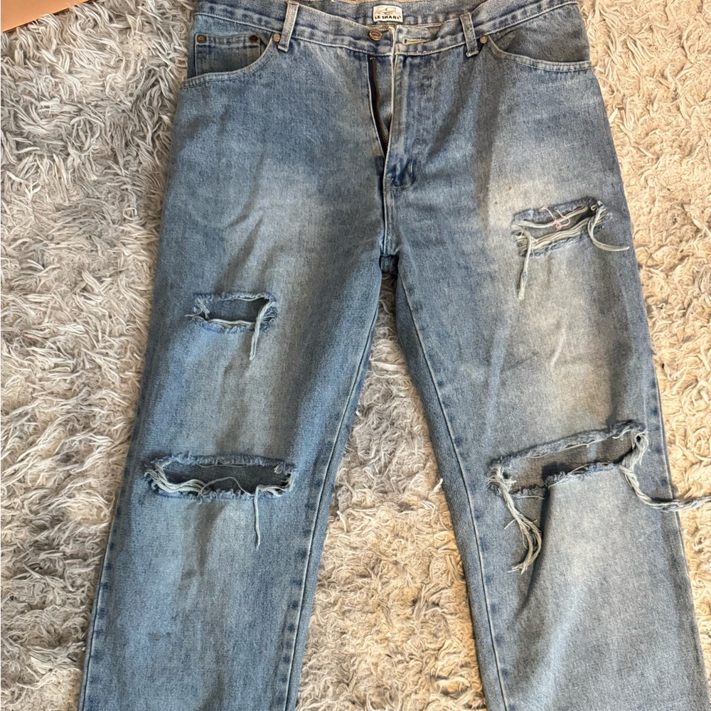 Women Distressed Blue Jeans